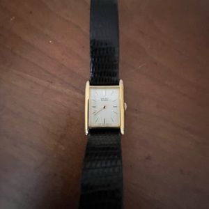 Seiko watch with alligator embossed leather band